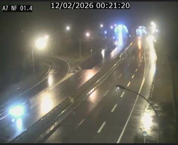 Caméra autoroute Luxembourg A7 - Echangeur Waldhaff - direction Tunnel Stafelter