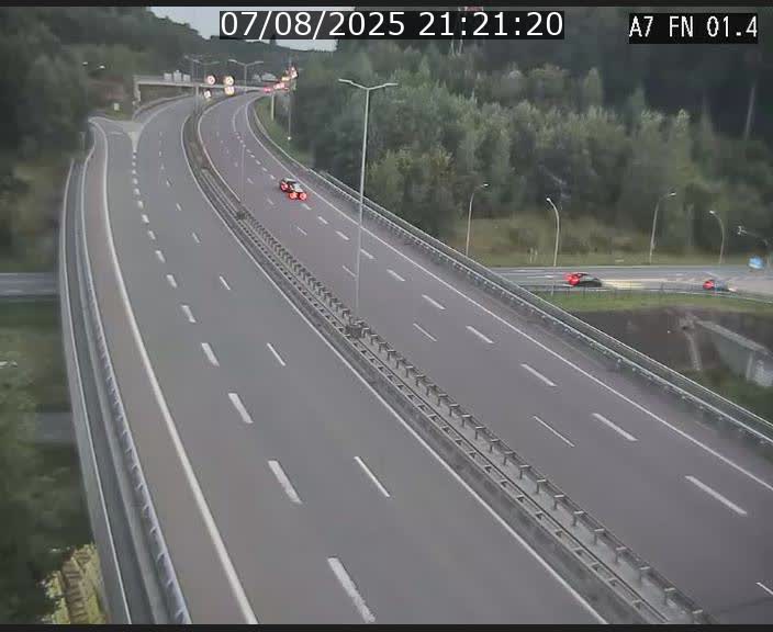 Caméra autoroute Luxembourg A7 - Tunnel Stafelter - direction Echangeur Grünewald