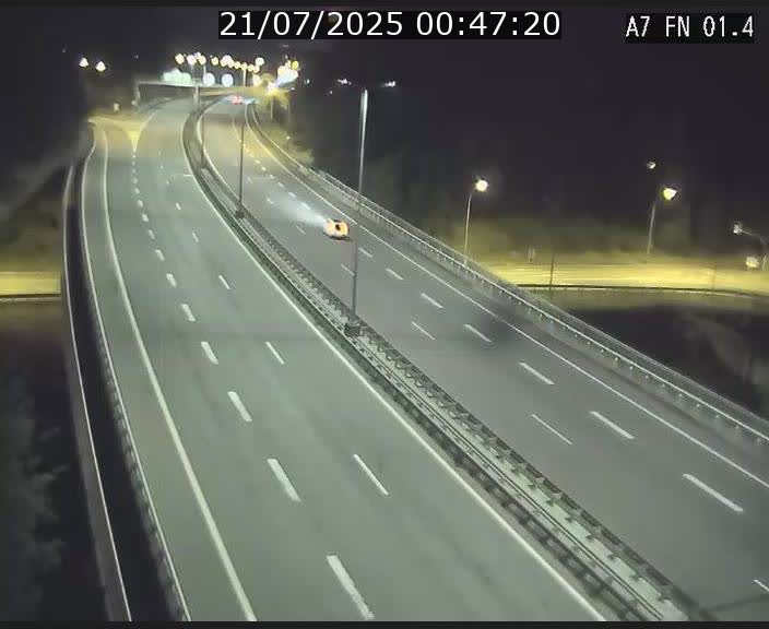 Caméra autoroute Luxembourg A7 - Tunnel Stafelter - direction Echangeur Grünewald