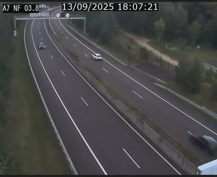 Webcam autoroute A7 au Luxembourg à la sortie du Tunnel Stafelter vers le Nord