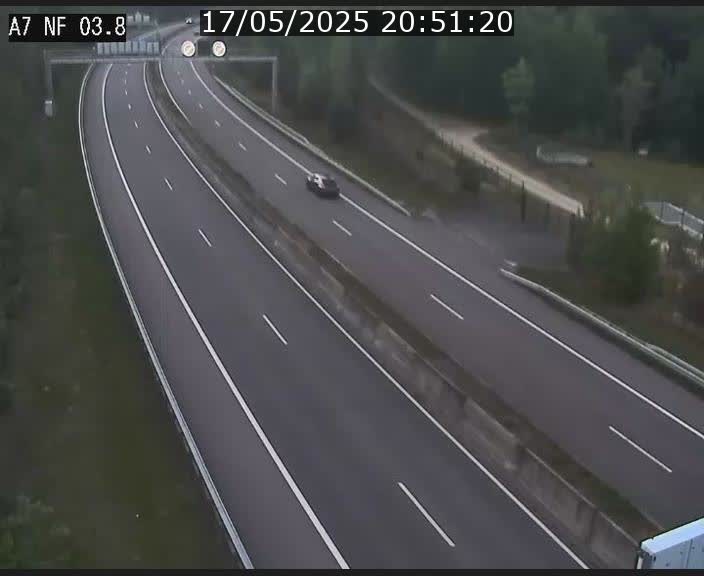 Webcam autoroute A7 au Luxembourg à la sortie du Tunnel Stafelter vers le Nord