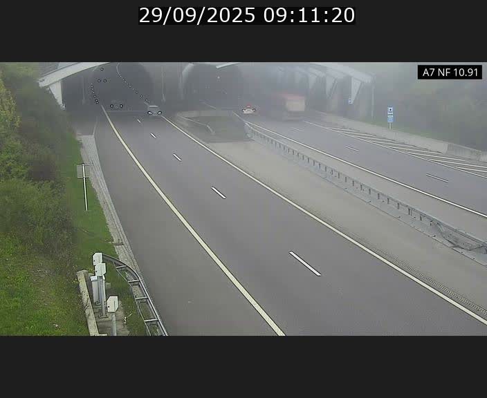 Caméra trafic Luxembourg - A7, Tunnel Gousselerbierg, entrée sud, direction Mersch
