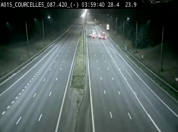 Webcam autoroute Belgique - Viesville - E42 direction Mons - BK 84.35
