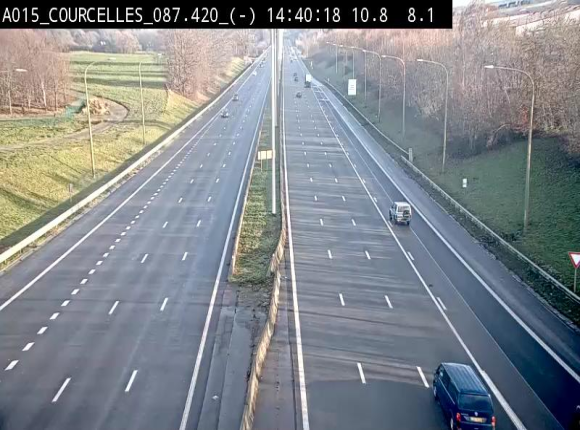 Webcam autoroute Belgique - Viesville - E42 direction Mons - BK 84.35