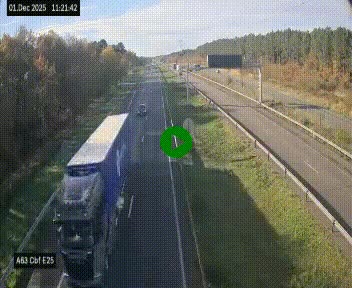 Webcam autoroute A63 en périphérie de Bordeaux au sud-est de la ville, en provenance du bassin d'Arcachon. Vue orientée vers Bordeaux