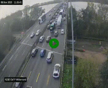 Webcam sur le périphérique de Bordeaux à l'est de la ville. Caméra située sur le Pont Mitterand sur la N230