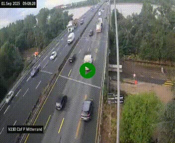 Webcam sur le périphérique de Bordeaux à l'est de la ville. Caméra située sur le Pont Mitterand sur la N230