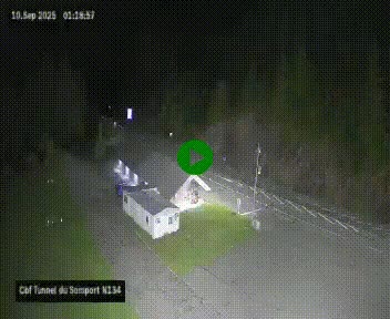 Webcam à l'entrée du tunnel du Somport, côté français, sur la N134, dans les Pyrénées, en direction de l'Espagne, à 1116 mètres d'altitude