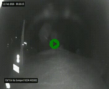 Webcam au col du Somport, côté français, sur la N134, dans les Pyrénées, en direction de l'Espagne, à 1632 mètres d'altitude