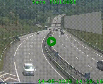 Caméra routière sur l'autoroute A20 à Noailles, en périphérie de Brive-la-Gaillarde. Vue orientée vers Toulouse