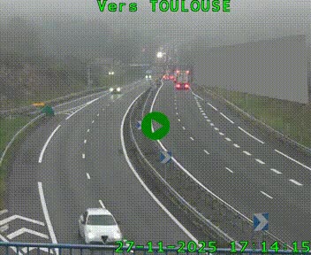 Caméra routière sur l'autoroute A20 à Noailles, en périphérie de Brive-la-Gaillarde. Vue orientée vers Toulouse