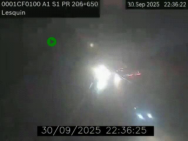 Webcam autoroute A1 à hauteur de Lesquin. Vue orientée vers Lille