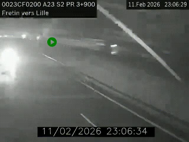 Webcam autoroute A23 à hauteur de Fretin. Vue orientée vers Lille