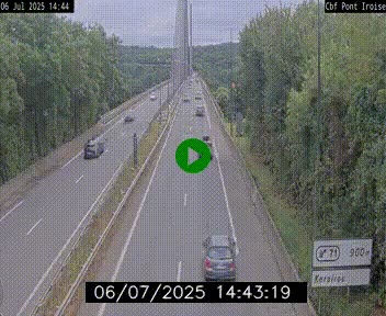 Webcam sur la N165 après le Pont de l'Iroise, à l'entrée de Brest