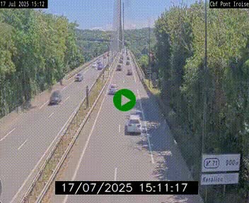 Webcam sur la N165 après le Pont de l'Iroise, à l'entrée de Brest