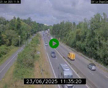 Webcam sur le périphérique de Nantes (N844) à hauteur de Porte de la Chapelle, au nord de la ville