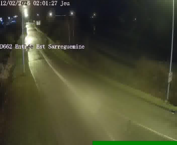 Point de vue trafic déployé sur D662 (France) à Sarreguemines, regardant vers Sarreguemines, aidant conducteurs et services à anticiper les flux.