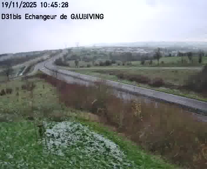 Dispositif d’observation sur D31bis (France) à Gaubiving, en direction de Sarreguemines, offrant une visualisation fiable des conditions de circulation.