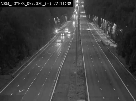 Webcam E411 au niveau du viaduc de Beez à Loyers, entre Champion et Warissoulx. Vue orientée vers Bruxelles