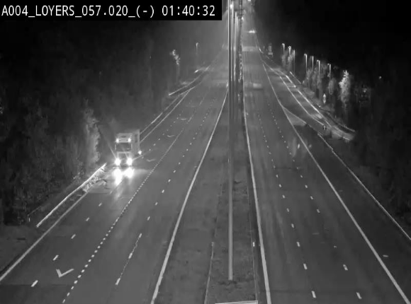 Webcam E411 au niveau du viaduc de Beez à Loyers, entre Champion et Warissoulx. Vue orientée vers Bruxelles