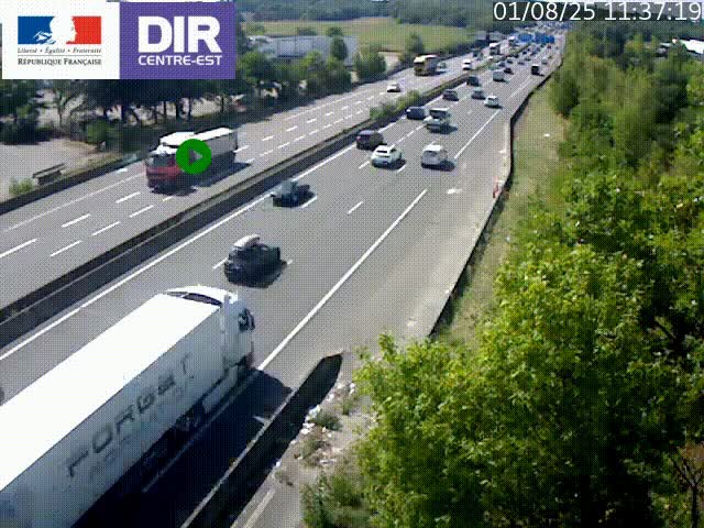 Caméra de circulation à Saint-Priest à la jonction entre l'A43 et l'A46 en direction de Marseille