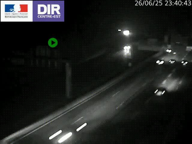 Caméra de circulation routière sur le boulevard périphérique Laurent Bonnevay de Lyon (D383) à hauteur de Bron, avant la jonction avec l'A43. Vue orientée vers l'échangeur