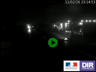 Webcam trafic au bout de l'A42, à la jonction avec le Boulevard Périphérique Nord de Lyon (D383) à Villeurbanne. Vue orientée vers Marseille