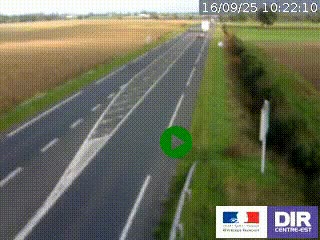 Webcam routière sur la RN7 à hauteur de Toulon-sur-Allier, entre Moulins et Vichy