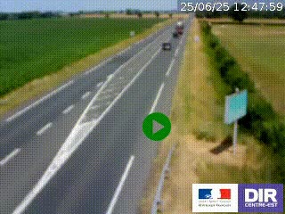 Webcam routière sur la RN7 à hauteur de Toulon-sur-Allier, entre Moulins et Vichy