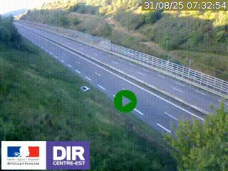 Webcam au niveau du col de Bois Clair à hauteur de Cluny sur la N79. Vue orientée vers Mâcon