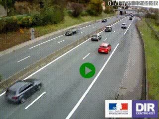 Caméra autoroutière sur l'A47 à hauteur de Givors, a proximité de Lyon. La webcam est orientée vers Lyon