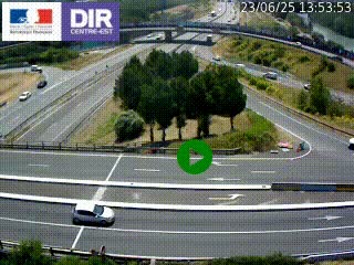 Webcam traffic à Grenoble-sud sur l'autoroute A480. Vue orientée vers l'entrée et la sortie de Grenoble