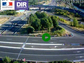 Webcam traffic à Grenoble-sud sur l'autoroute A480. Vue orientée vers l'entrée et la sortie de Grenoble