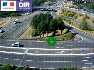 Webcam traffic à Grenoble-sud sur l'autoroute A480. Vue orientée vers l'entrée et la sortie de Grenoble