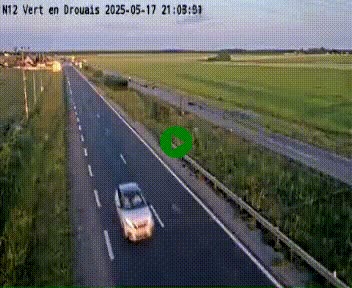 Webcam à hauteur de Vert-en-Drouais sur la N12, en périphérie de Dreux. Vue orientée vers Alençon
