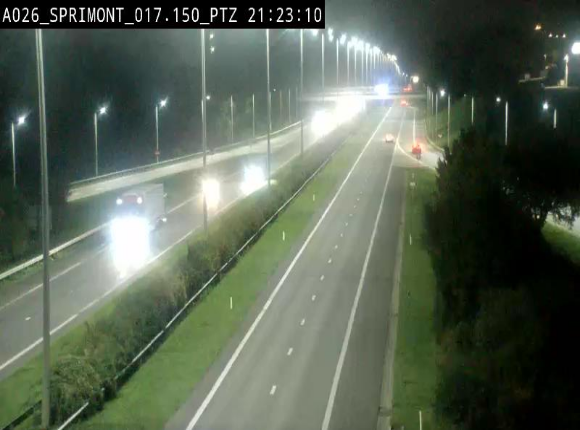 Webcam A26 (E25) à Sprimont, sur l'autoroute entre Liège et Arlon. Vue orientée vers le Luxembourg