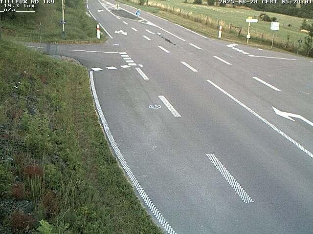 Webcam sur la RD164 à Tilleux. Vue orientée vers Neufchâteau