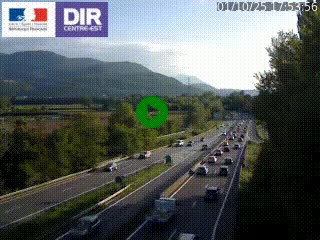 Caméra trafic à Meylan sur la Rocade-Sud de Grenoble en direction d'Aix-en-Provence