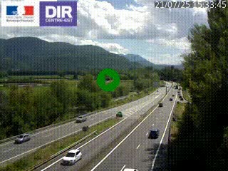 Caméra trafic à Meylan sur la Rocade-Sud de Grenoble en direction d'Aix-en-Provence