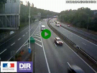 Caméra autoroute sur A6 - Valvert, près de Lyon, en direction de Paris, à hauteur de la sortie 36 Porte du Valvert