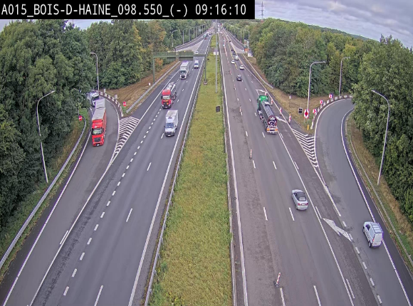 Webcam autoroute Belgique - Bois d'Haine - E42 - BK 98.6