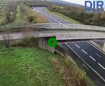 Webcam sur A84 à hauteur de Pont-Farcy, au niveau du pont autoroutier sur la Vire, au sud de Saint-Lô