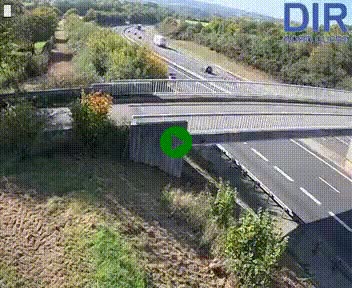Webcam sur A84 à hauteur de Pont-Farcy, au niveau du pont autoroutier sur la Vire, au sud de Saint-Lô
