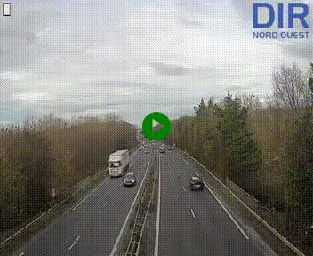 Webcam sur le périphérique de Caen (N814) à l'est de la ville, à Mondeville hauteur de la sortie 2, Presqu'île-Rives de l'Orne, au bout de l'autoroute A13