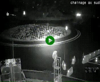 Webcam au nord d'Ax-les-Thermes au niveau de l'aire de chaînage de la N20. Vue orientée vers les Pyrénées, en direction de Pas de la Case