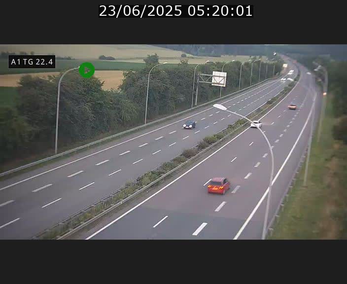 Traffic live webcam Luxembourg Flaxweiler - A1 direction Luxembourg - BK 22.4