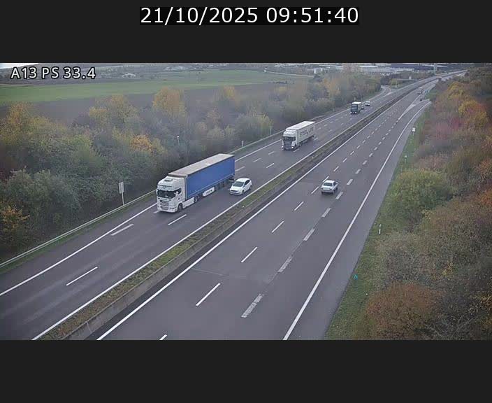 Webcam trafic sur A13 à hauteur de Mondorf-les-Bains en direction d'Altwies