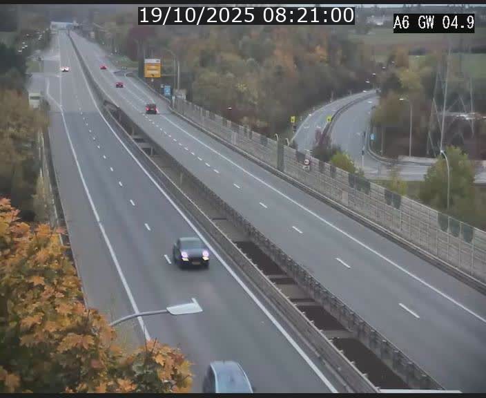 Traffic live webcam Luxembourg Croix de Cessange - A6 - BK 4.9 - direction Belgique