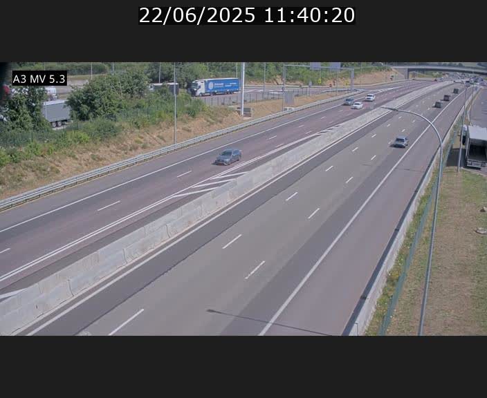 Webcam à l'Aire de Berchem au Luxembourg sur l'A3. Vue orientée vers la France