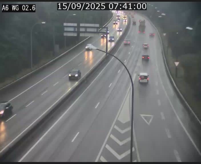 Traffic live webcam Luxembourg Croix de Cessange - A6 - BK 2.6 - direction France/Allemagne